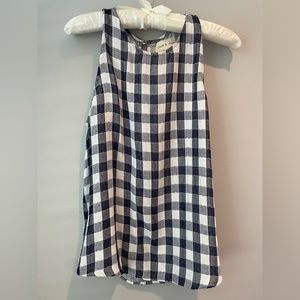 ANTHROPOLOGIE Stone & Cloth gingham navy top. Size S. EUC